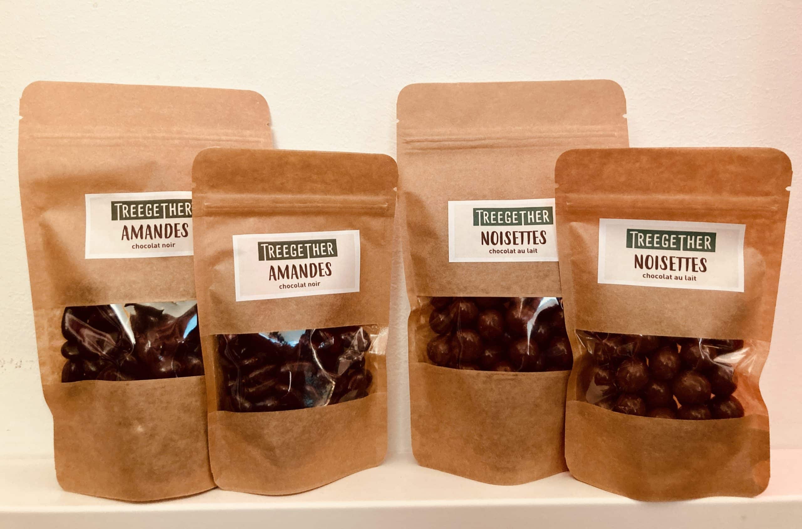 Noisettes enrobées de chocolat